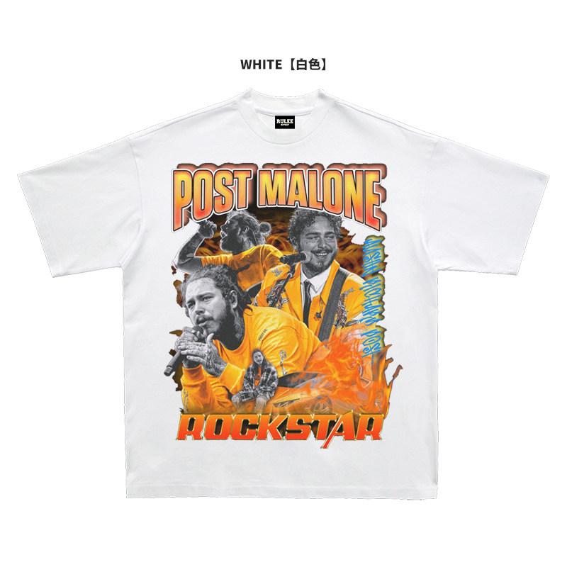

2026 Summer New Design Post Malone High-Quality Hip-Hop Street Comfortable Men s Round-neck Printed T-Shirt S