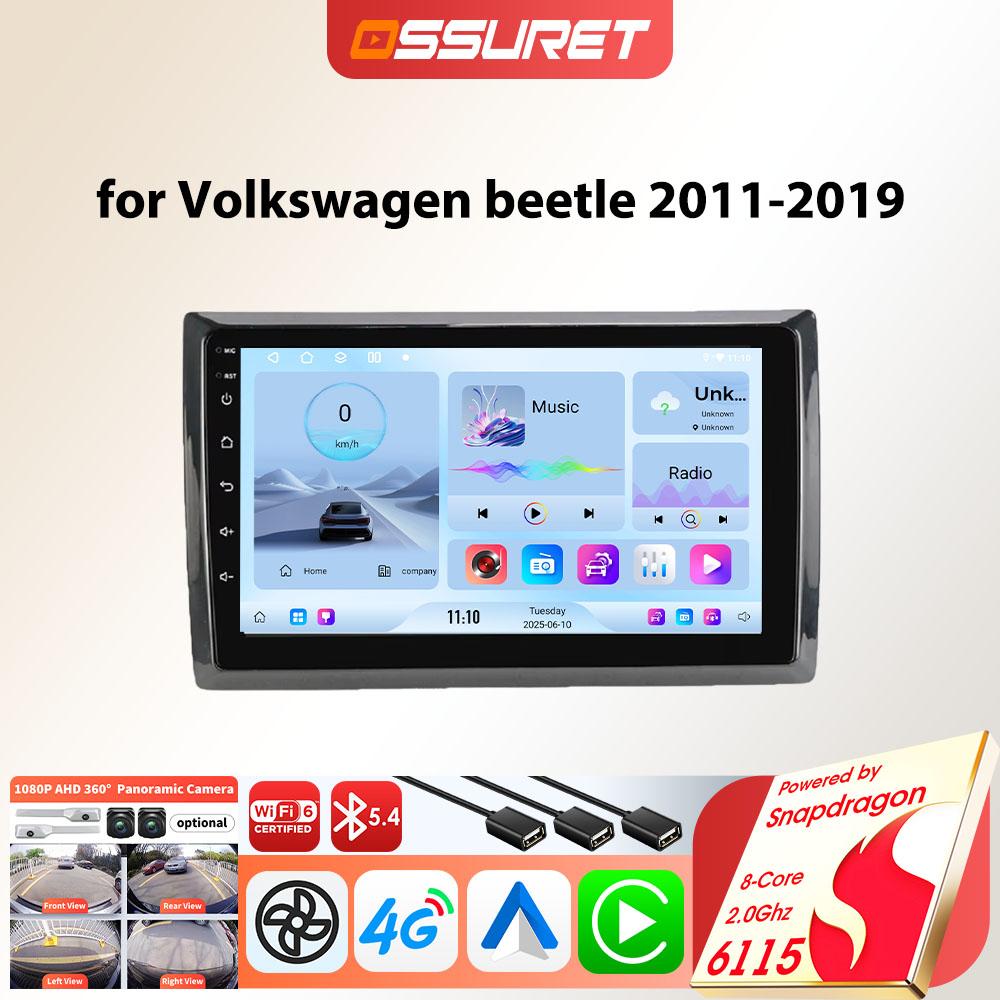 OSSURET Ecran Inteligent Snapdragon 6115 Player Radio Auto Android pentru VW Volkswagen beetle A5 5c 2011-2019 Carplay Auto GPS 2DIN Multimedia Auto
