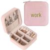 Large Capacity Jewelry Box for Stud Earrings and Rings - Portable Leather Storage with Letter Design