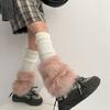 Y2K Furry Leg Warmers Knitted Plush Leg Coverings Vintage Long Stockings  Spicy Girls