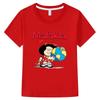 Mafalda Print Kids Cotton T-shirt Cartoon Girls Clothes Boys Short Sleeve Graphic Manga Tops Summer Children's Tees Camisetas