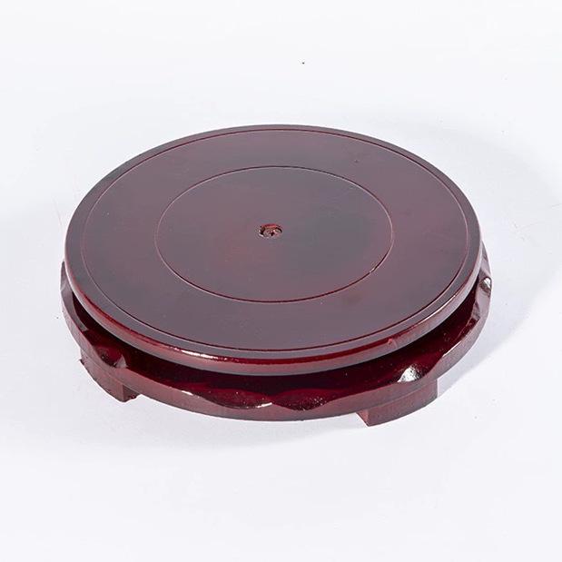 Rosewood Buddha Statue & Incense Burner Base - Solid Wood Carving Decorative Ornament Diameter 10CM