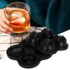 4 Hole Ice Cubes Mold Silicone Ice Ball Maker Mould Tray for Home Kitchen SuppliesBlack