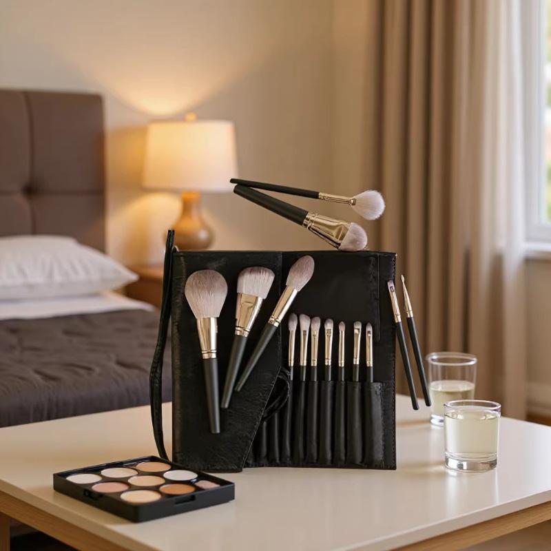 Green Cloud 14-Piece Makeup Brush Set with Soft Bristles - Perfect for Beginners