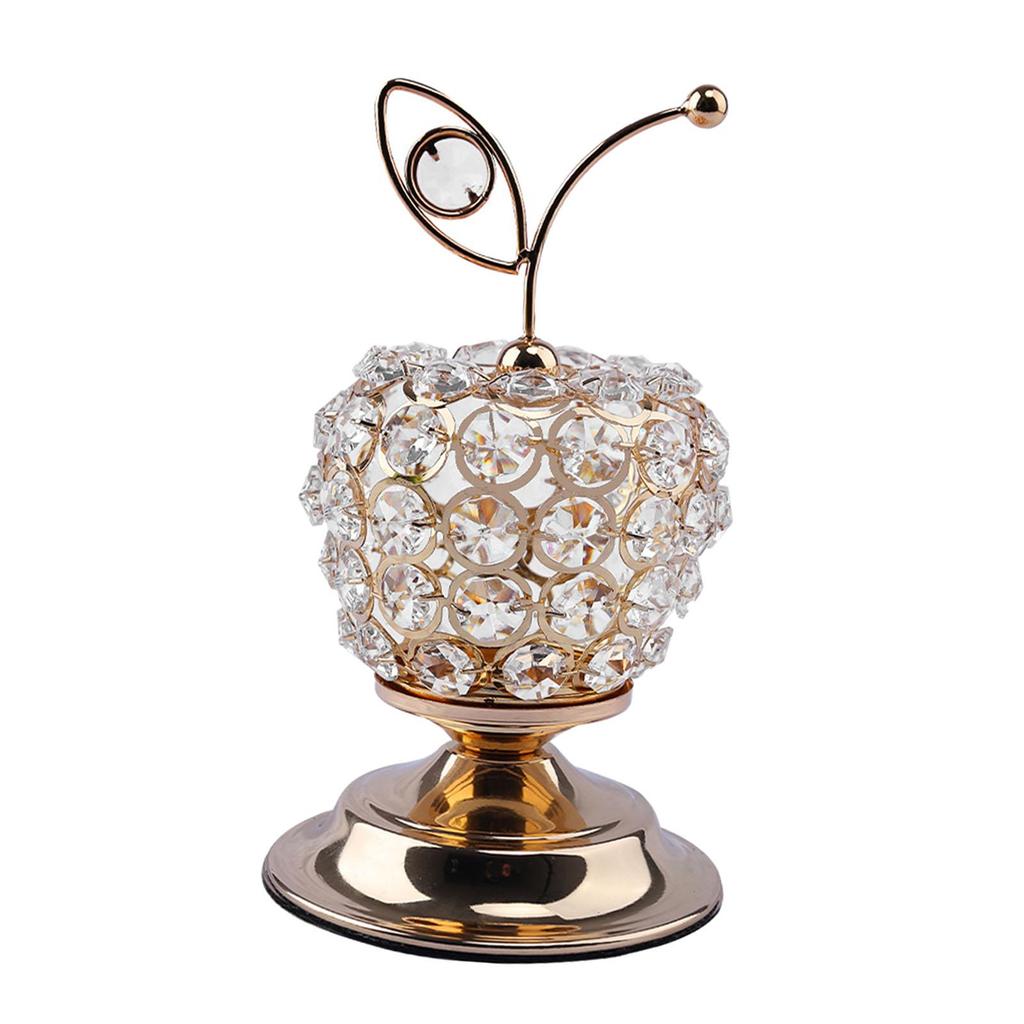 Beads Apples Modern Table Centerpiece Decor Artificial Fruit Figurine Statue Crystal Ornament for