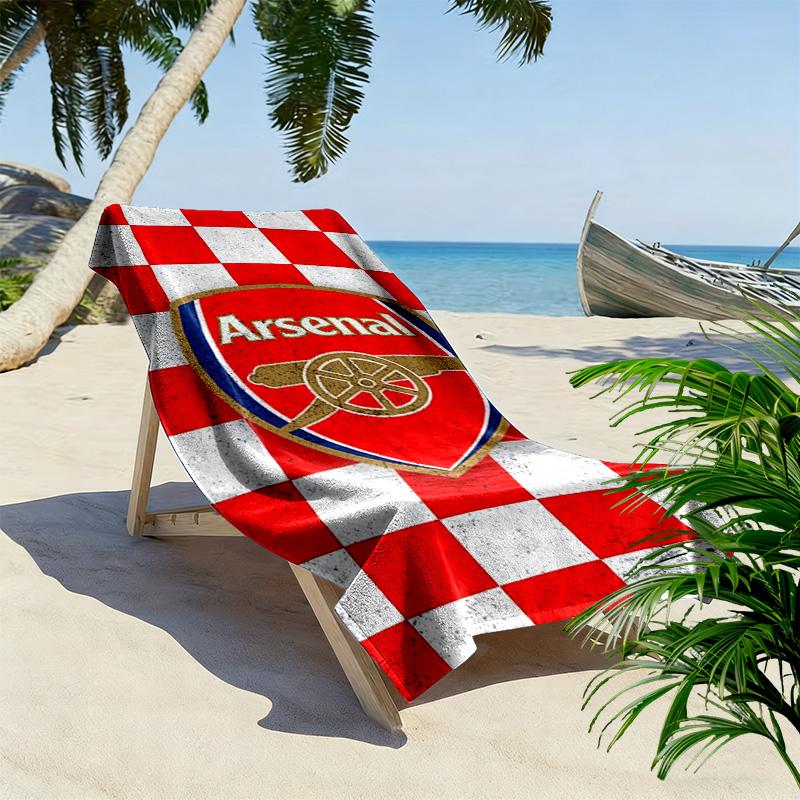 Asciugamano da Spiaggia con Stampa Arsenal Football Club, Asciugamano Grande Morbido ad Asciugatura Rapida per Spiaggia Campeggio Nuoto