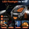 New Military 1400mAh Battery Smart Watch 2.01-inch AMOLED Screen LED Flashlight Waterproof BT Call Sports Smartwatch Men