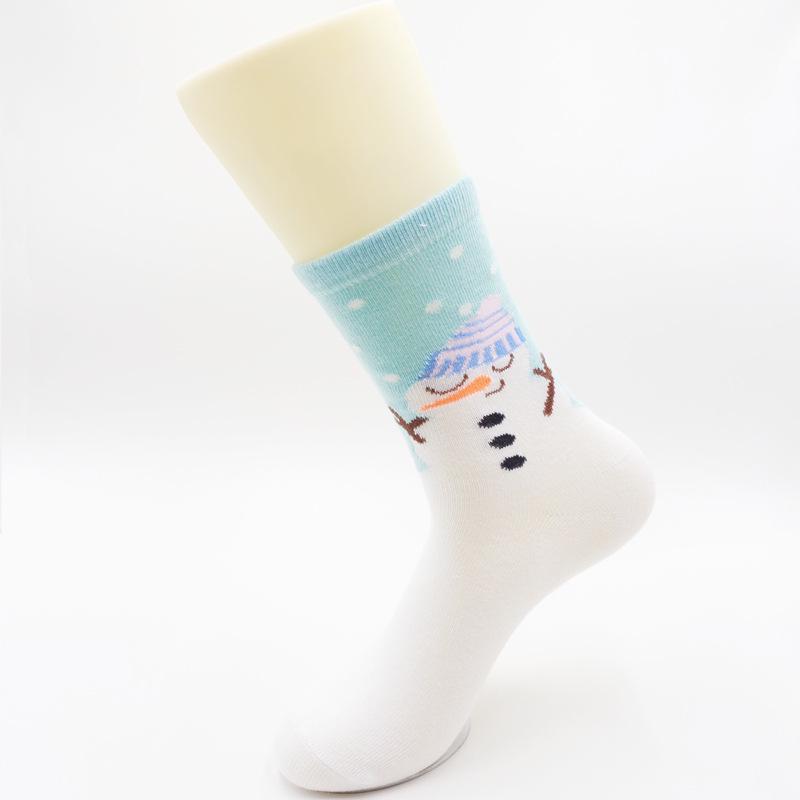 

Праздничные мультяшные женские носки-гольфы до середины икры - Идеальный новогодний подарок в красном цвете One Size