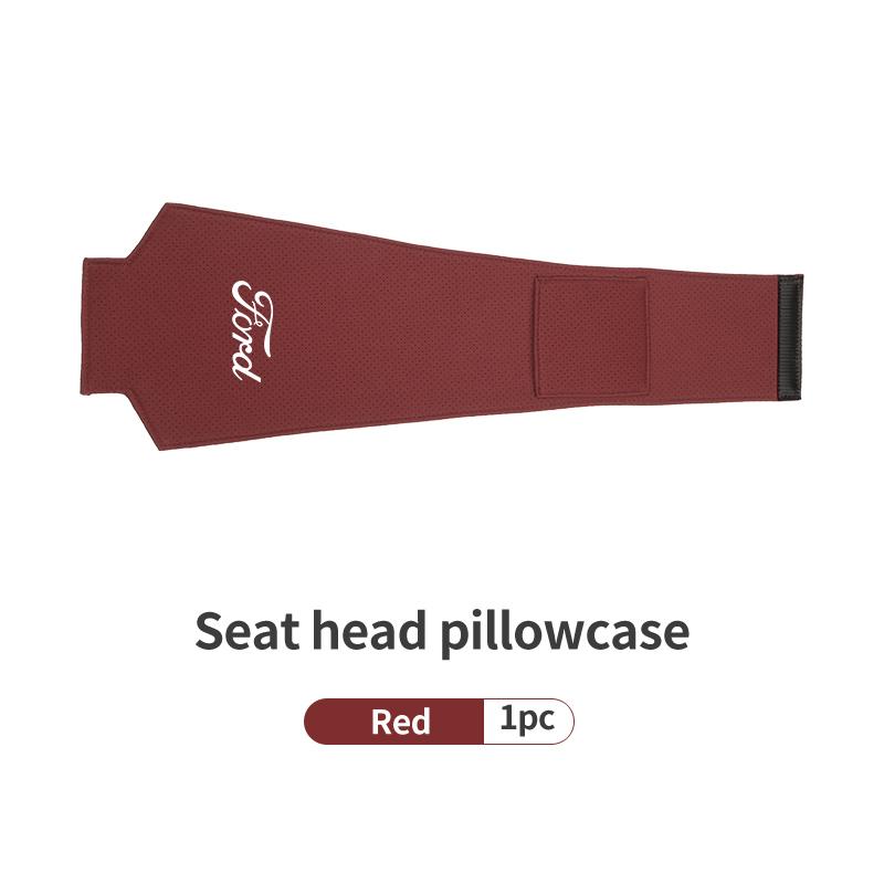 Car Headrest Pillowcase Suede Leather Perforated Design Anti Scratch For Ford Fiesta Ranger Mondeo Escape Ecosport Fusion
