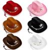 Kid'S Western Hat Festive Rhinestone Pentagram Cowboy Hat Children'S Cowboy Hat For Dress-Up Party Festival Western Themed