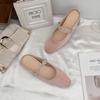 Baotou cool slippers women's summer outer wear wrinkles inner height increase thick-soled Muller shoes women's small thick-soled height increase singl