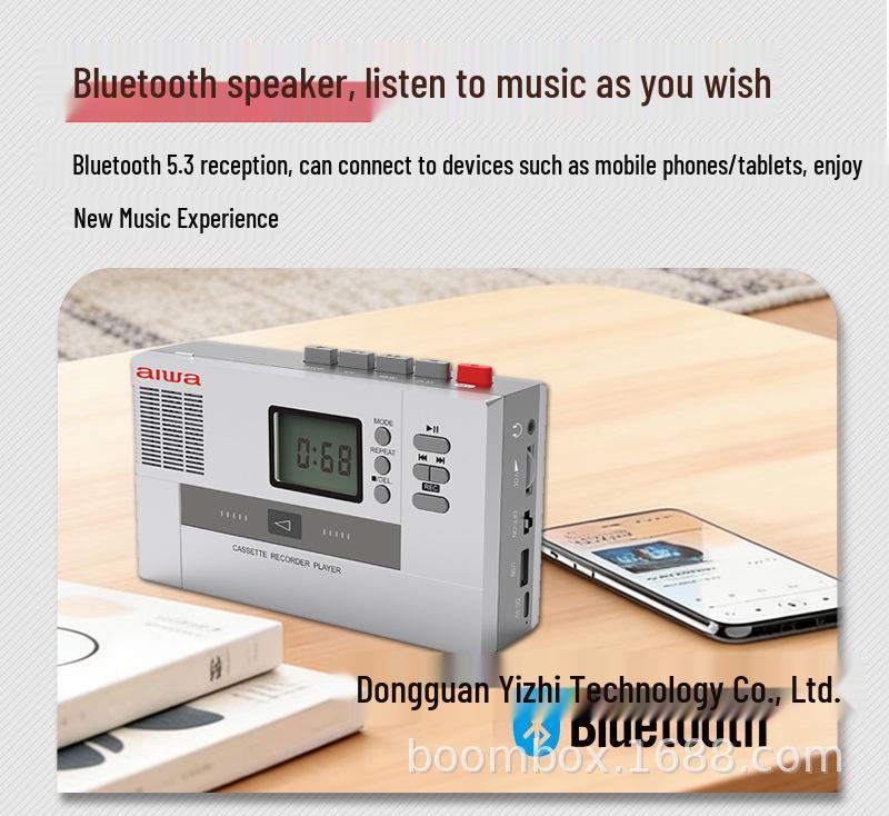 Aiwa Cross Portable Bluetooth Cassette Player & Recorder with USB Drive Conversion