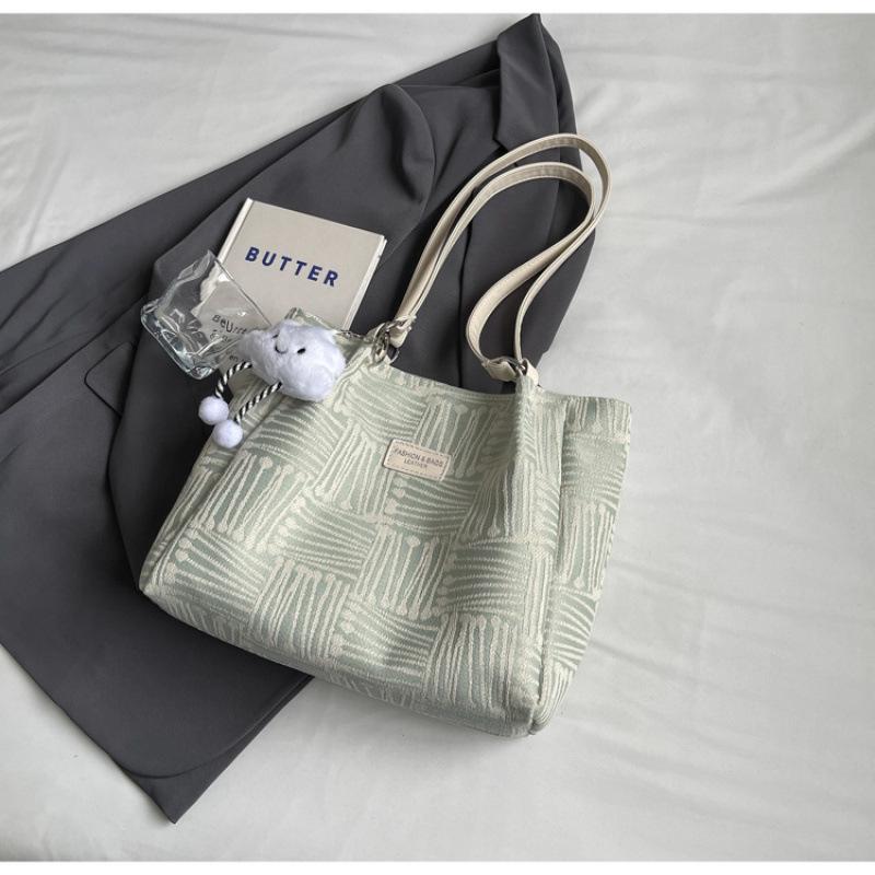 Korean Fashionable Canvas Large Tote Bag for Women - 2025 New, Versatile, Large Capacity Shoulder Bag, Perfect for Autumn and Winter.