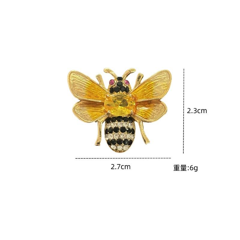 Stylish Rhinestone Bee Brooches for Women Unisex Crystal Glass Insect Pins Event Funny Gifts New Year Friends Decoration