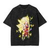 Dragon Ball Z Dokkan Battle Goku Washed T Shirt Streetwear Hip Hop Fashion TShirts Harajuku Tees Tops Men Oversize Graphic