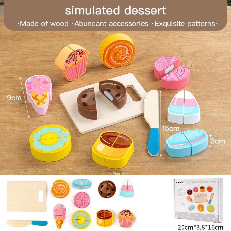 Simulation Kitchen Pretend Toy Wooden Classic Game Montessori Educational Toy For Children Kids Gift Cutting Fruit Vegetable Set