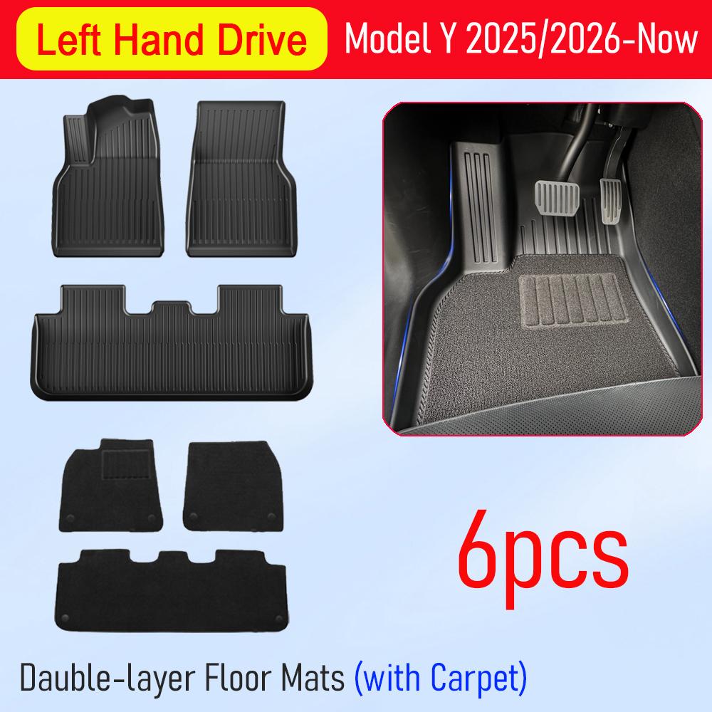 For 2025 2026 Tesla Model Y Juniper Premium Performance Floor Mats Trunk Mats Cargo Liners Seat Back Cover Protector Accessories