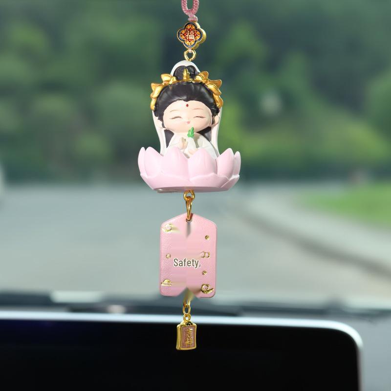 Little Buddha Guanyin Cartoon Car Pendant - Cute Interior Ornament