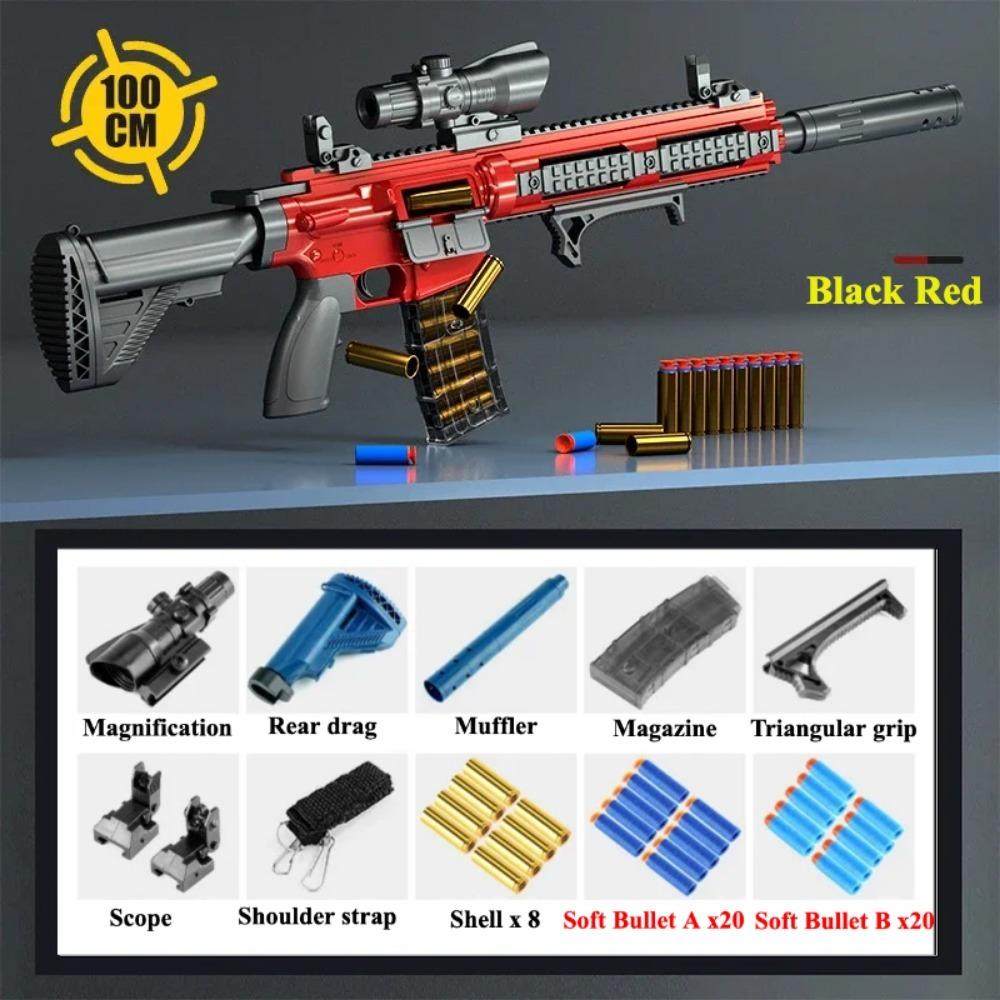 

M416 Пистолет-пулемет для метания гильз с мягкими пулями Ручная перезарядка Модель винтовки-пулемета Можно стрелять Стрельба на открытом воздухе Рождественский подарок
