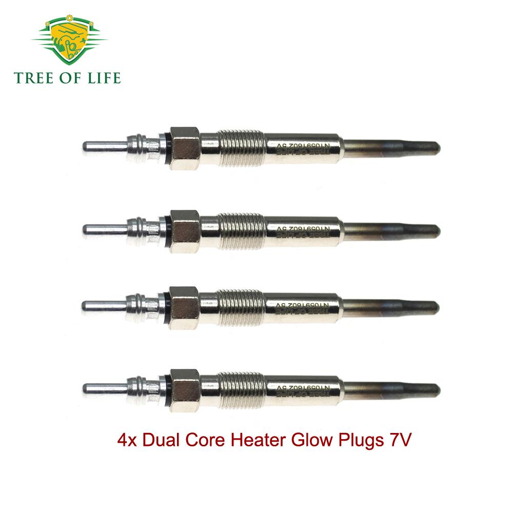 4x 5V Glow Plugs For VW GOLF V CADDY III CALIFORNIA T5 EOS JETTA III 1.9 2.0 TDI 2004+ N10591602 0250402005 0100266008 4 PCS