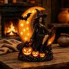 Vintage Magische Atmosphäre Lampe Halloween Hexenlampe Gotischer Halbmond LED Nachtlicht Dekorative Leuchte für Gruselige Tisch Schlafzimmer Bücherregal