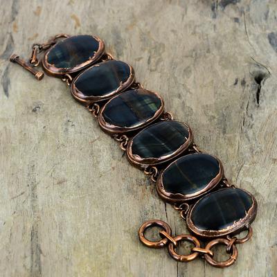 Pietersiet Armband Elektrogevormd Koperen Armband Verstelbare Ketting Armband Handgemaakte Edelsteen Armband Elektrogevormde Sieraden Verlovingscadeau