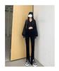 Women's High-Waisted Black Micro-Flare Jeans - Spring 2025 Slimming Versatile Straight Leg Pants