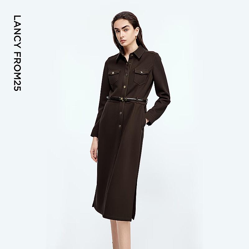 Langzi Retro A-line Shirt Dress with Belt