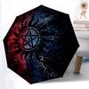 1pc Supernatural Symbols Automatic Open/Close Umbrella, Windproof, Folding Compact Umbrella with Lightweight Design for Women/Men166