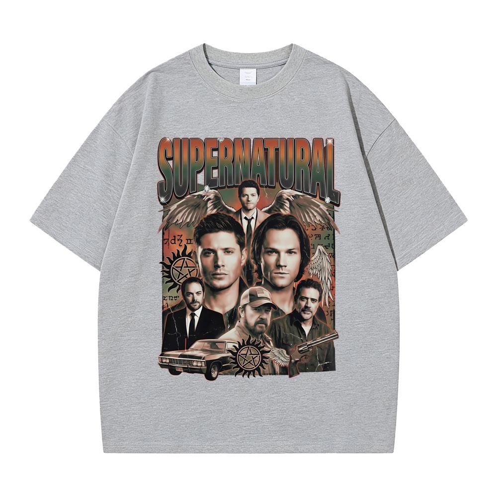 Supernatural Winchester Family Business Carry on My Wayward Son Graphic T Shirt Unisex Women Fashion Gothic Rock Oversized Tshirt