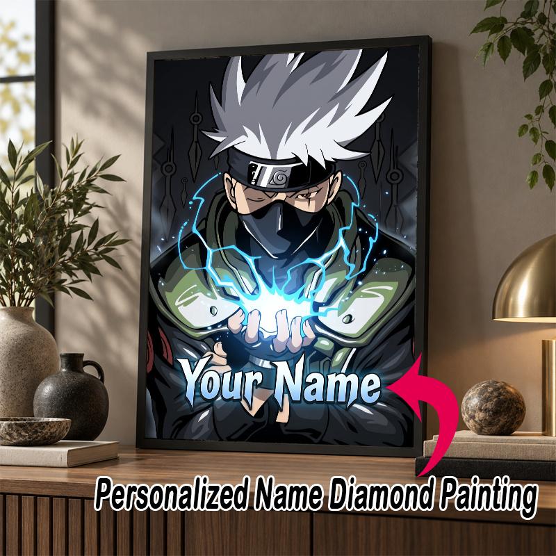 Personalized Kakashi Hatake Diamond Art Custom Name 5D Diamond Painting Full Drill DIY Craft