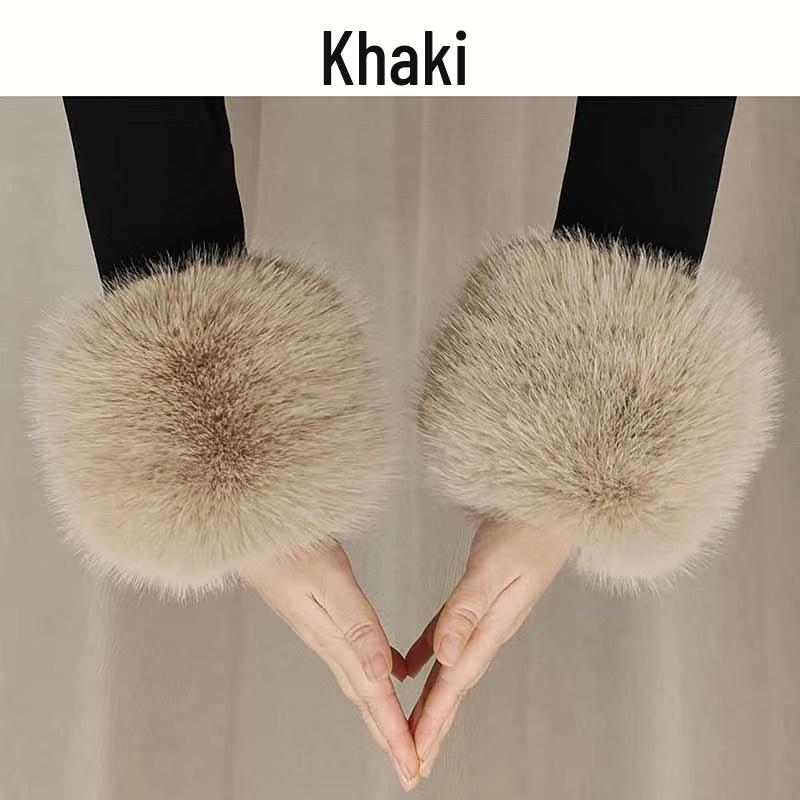 Fluffy Faux Fox Fur Windproof Wrist Warmers