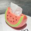Ceramic Tissue Box Watermelon Shape Cartoon Fruit Tissue Box Holder Napkin Holder Desktop Storage Container Home Organizer