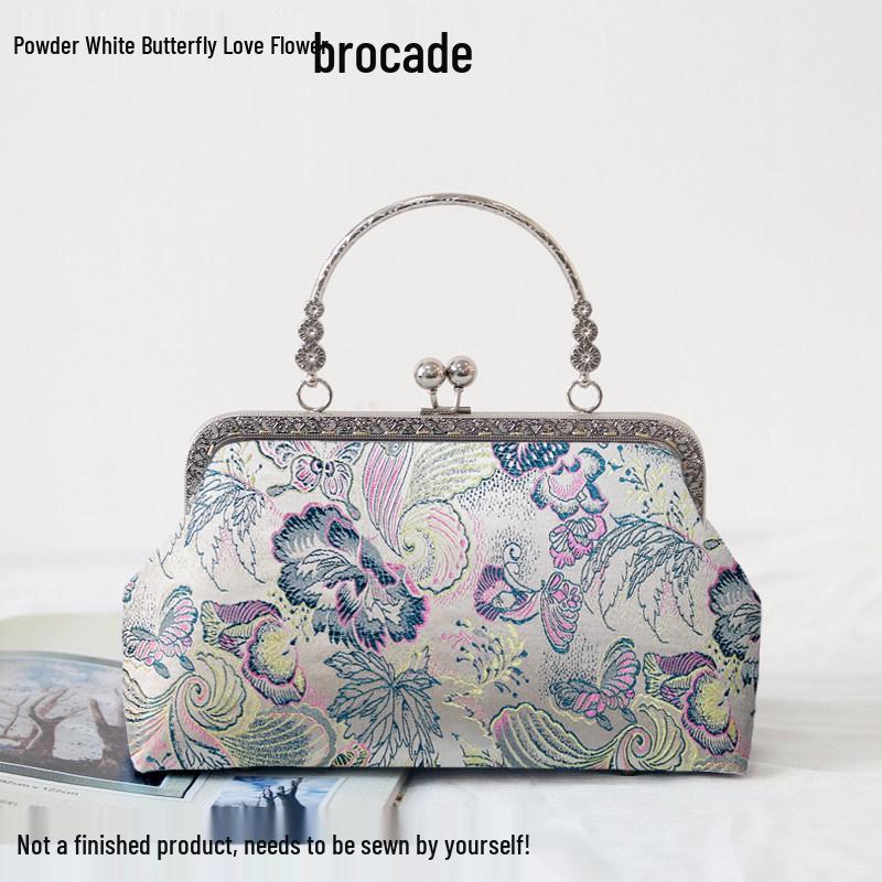 Short Style Handbag Material Kit - Handmade, Multiple Styles, Square Clasp Bag, Includes 20 Needles