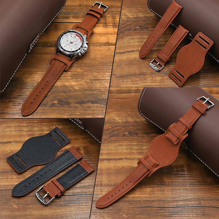 Cowhide Tray Watch Strap 18mm 20mm 22mm Watch Band Anti-metal Allergy Leather Watchbands Accessories UTHAI G18