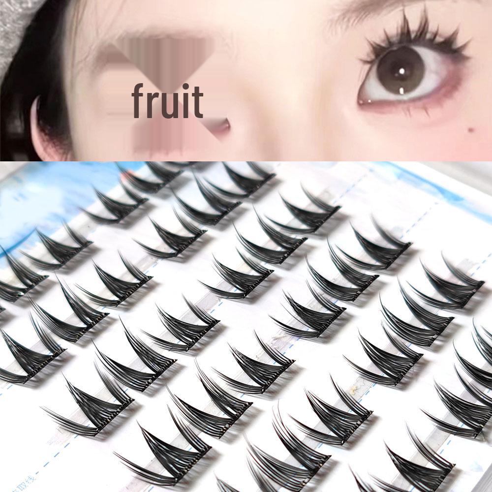 Butterfly Girl Adhesive-Free Sunflower Manga V-Shape Natural False Eyelashes for Halloween Cosplay