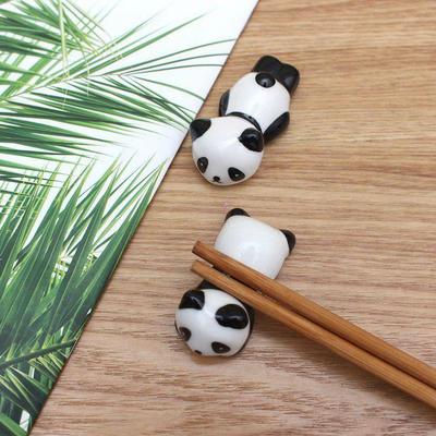 8Pcs/set DIY Panda Chopstick Holder Animal Adorable Writing Brush Pen Holder Cute Ceramic Craft Panda Ornament Home Decor