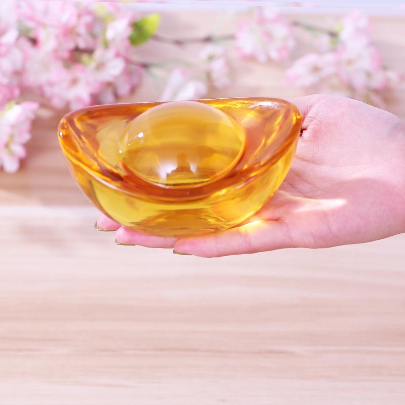 Feng Shui Gold Ingot Ornament for Wealth: New Year Hollow Plastic Candy Box Decor