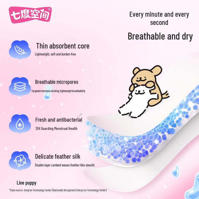 Space 7 Line Art Puppy Ultra-Thin Day & Night Sanitary Pad Set