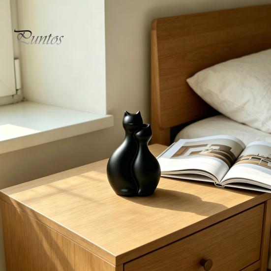 Kaffee-Ecke Dekoration 3D-gedruckte Katzenvase, Minimalistischer Nordischer Stil Blumenarrangement Umarmendes Ornament Dekoratives Paar-Vase Haus Büro Geschenk Licht