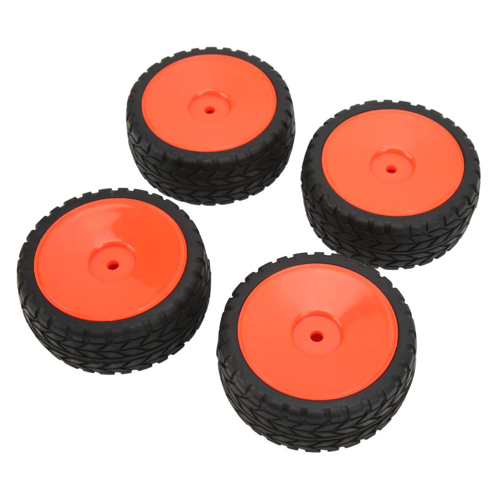 4 PCS RC Tires Anti Skid Wear Resistant Remote Control Car Rubber Wheel Tires Set for 1 10 RC Sports Car Red