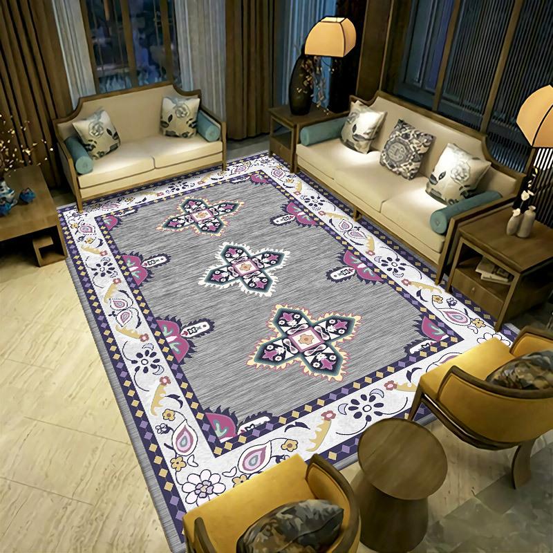 Persian Living Room Carpet  Bedroom Bedside Carpet Retro Ethnic Style Carpet Hotel Home Stay Carpet