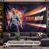 Tapeçaria de Parede com Nome Personalizado Padrão Cristiano Ronaldo Tecido Impresso Personalizado Decoração de Parede
