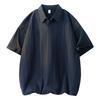 Polo Shirt Men's Summer Ice Silk Loose Jacquard Short-sleeved T-shirt