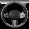 Semišový poťah na všetky ročné obdobia Poťah na volant auta Ultra tenký Protišmykový Tvar D Okrúhly Priedušný Ochranný poťah na volant auta