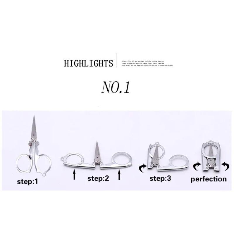 Fishing Shears Stainless Steel Folding Portable Travel Household Mini Scissors Fishing Small Eyebrow Scissors Foldable Thread Clipper