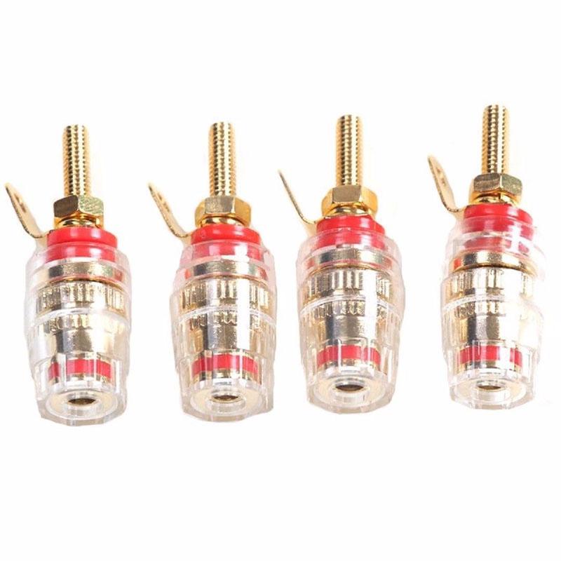 8pcs Speaker Terminal Binding Post Connectors Gold-plated Banana Adapters