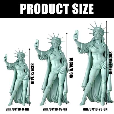 Modern Liberties Statue Figurine With Smartphone Unique Conversation Starting Home Office Table Display Decors Ornament