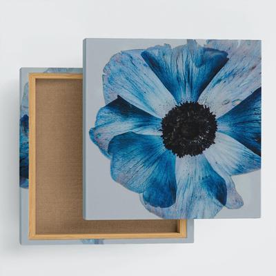 Flower and Plant Art Panel, 30cm X 30cm, Made In Japan, Poster, Stylish Interior Decor, Living Room Decor, Blue, Simple, Modern, Fabric Panel,