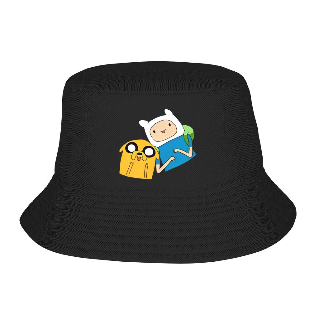 Trendy Adventures Time Jake the Dog Hearts Bucket Hats Teen UV Protection Hiking Fishing Caps Travel Headwear Panama Hat